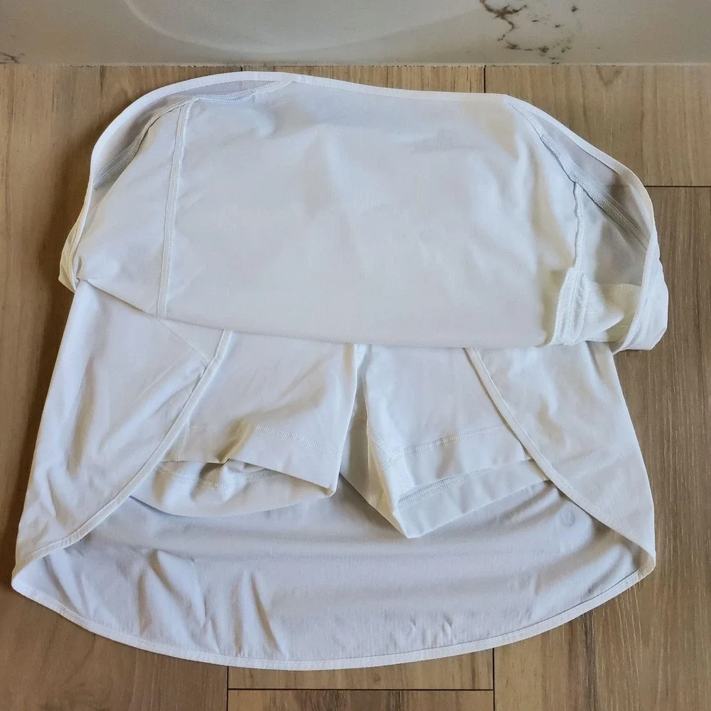 Lululemon Hotty Hot Skirt Womens 4 Long White High Rise Tennis Skort W8AECT